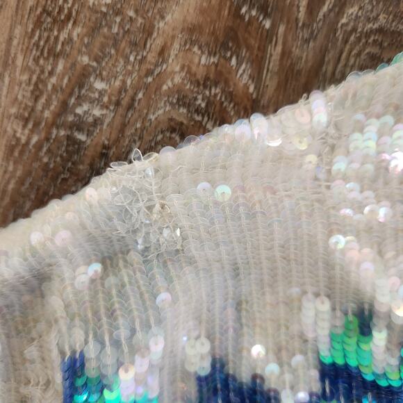 Retrofete Yasmin Sequin Dress in Unicorn Dip Dye Off the Shoulder Size S/M? - Picture 11 of 11